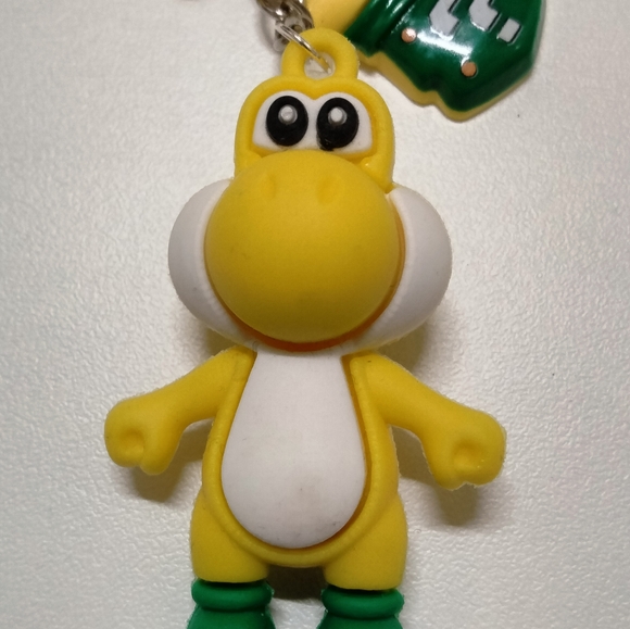 New- Yellow Yoshi Keychain with Charms - Picture 2 of 7